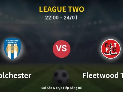 Soi Kèo Colchester vs Fleetwood Town – 22:00 24/01 | Nhận Định, Dự Đoán Tỷ Số