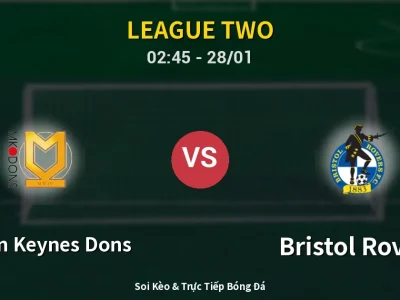 Kết Quả: Milton Keynes Dons 1-0 Bristol Rovers – Highlight & Bàn Thắng | League Two