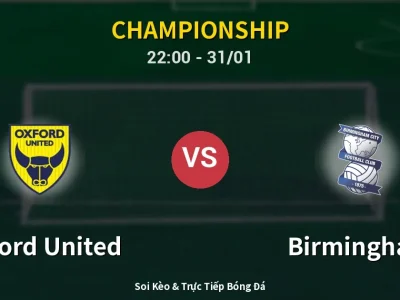 Soi Kèo Oxford United vs Birmingham – 22:00 31/01 | Nhận Định, Dự Đoán Tỷ Số