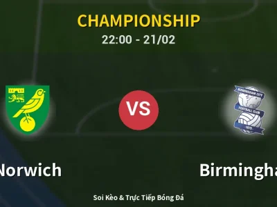 🔴 Trực Tiếp: Norwich 0-2 Birmingham – Link Xem Championship (Full HD)