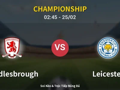 Kết Quả: Middlesbrough 1-1 Leicester – Highlight & Bàn Thắng | Championship