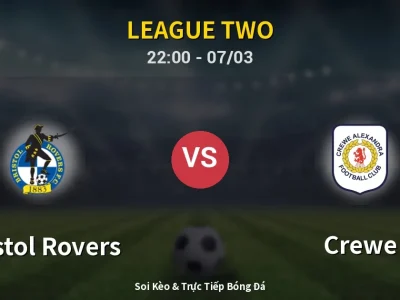 Soi Kèo Bristol Rovers vs Crewe – 22:00 07/03 | Nhận Định, Dự Đoán Tỷ Số