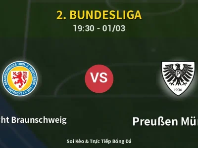 Kết Quả: Eintracht Braunschweig 1-2 Preußen Münster – Highlight & Bàn Thắng | 2. Bundesliga