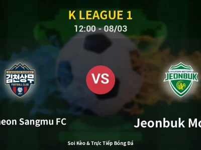 Kết Quả: Gimcheon Sangmu FC 1-1 Jeonbuk Motors – Highlight & Bàn Thắng | K League 1