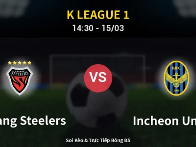 Soi Kèo Pohang Steelers vs Incheon United – 14:30 15/03 | Nhận Định, Dự Đoán Tỷ Số