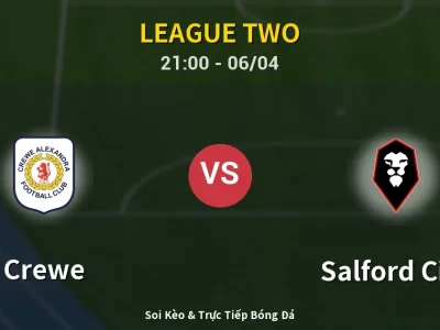 Soi Kèo Crewe vs Salford City – 21:00 06/04 | Nhận Định, Dự Đoán Tỷ Số
