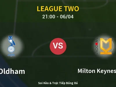 Soi Kèo Oldham vs Milton Keynes Dons – 21:00 06/04 | Nhận Định, Dự Đoán Tỷ Số