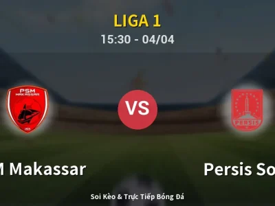 🔴 Trực Tiếp: PSM Makassar 1-0 Persis Solo – Link Xem Liga 1 (Full HD)