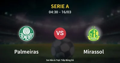 Palmeiras vs Mirassol 16/03